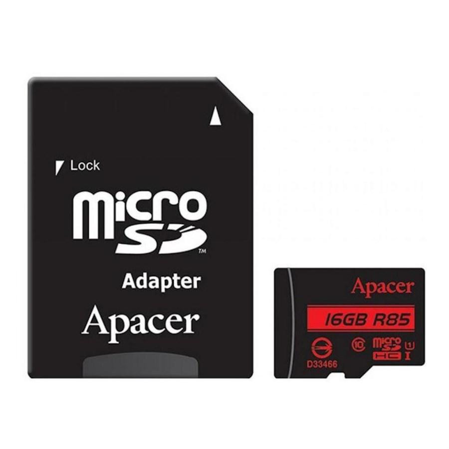 Apacer 16 GB microSDHC Class 10 UHS-I R85 + SD adapter AP16GMCSH10U5-R - зображення 1