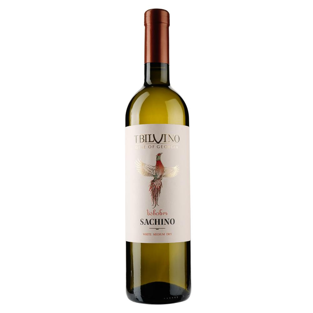 Tbilvino Вино Сачино белое полусухое 0.75 л 11% (4860038075304) - зображення 1