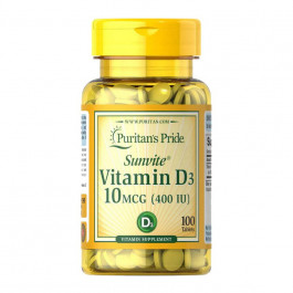   Puritan's Pride Витамин д3  Vitamin D3 400 IU 100 таблеток