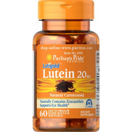   Puritan's Pride Лютеин Lutein 20 mg with Zeaxanthin (60 капс) пуританс прайд (PUR1417)