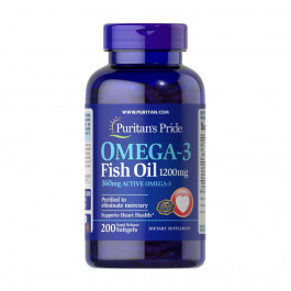 Puritan's Pride Omega-3 Fish Oil 1200 mg (360 mg Active Omega-3)200 Softgels