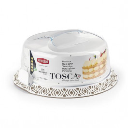 Stefanplast Тортовница  Tosca диаметр 37 см Бело-коричневая (55850)