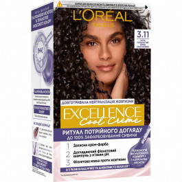 L'Oreal Paris Стійка фарба для волосся  Excellence Cool Creme 3.11 Ультра попелястий темно каштановий (36005241537