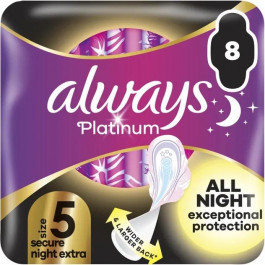 Always Прокладки гігієнічні  Platinum Secure Night Extra Розмір 5 8шт