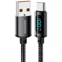 Essager Enjoy LED Digital Display USB-A to Type-C 2m Black (EXCT-XYA01-P)
