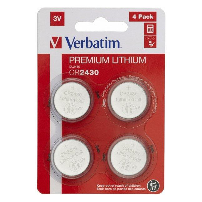 Verbatim CR-2430 bat(3B) Lithium Premium 4шт (49534) - зображення 1
