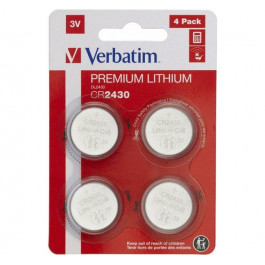 Verbatim CR-2430 bat(3B) Lithium Premium 4шт (49534)