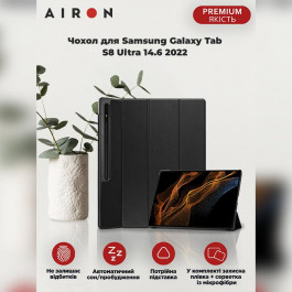 AIRON Premium Samsung Galaxy Tab S8 Ultra 14.6 2022 + protective film black (4822352781090)