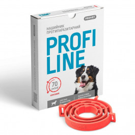 ProVET Нашийник  Profiline для великих порід собак 70 см, кораловий (інсектоакарицид) (PR243100)