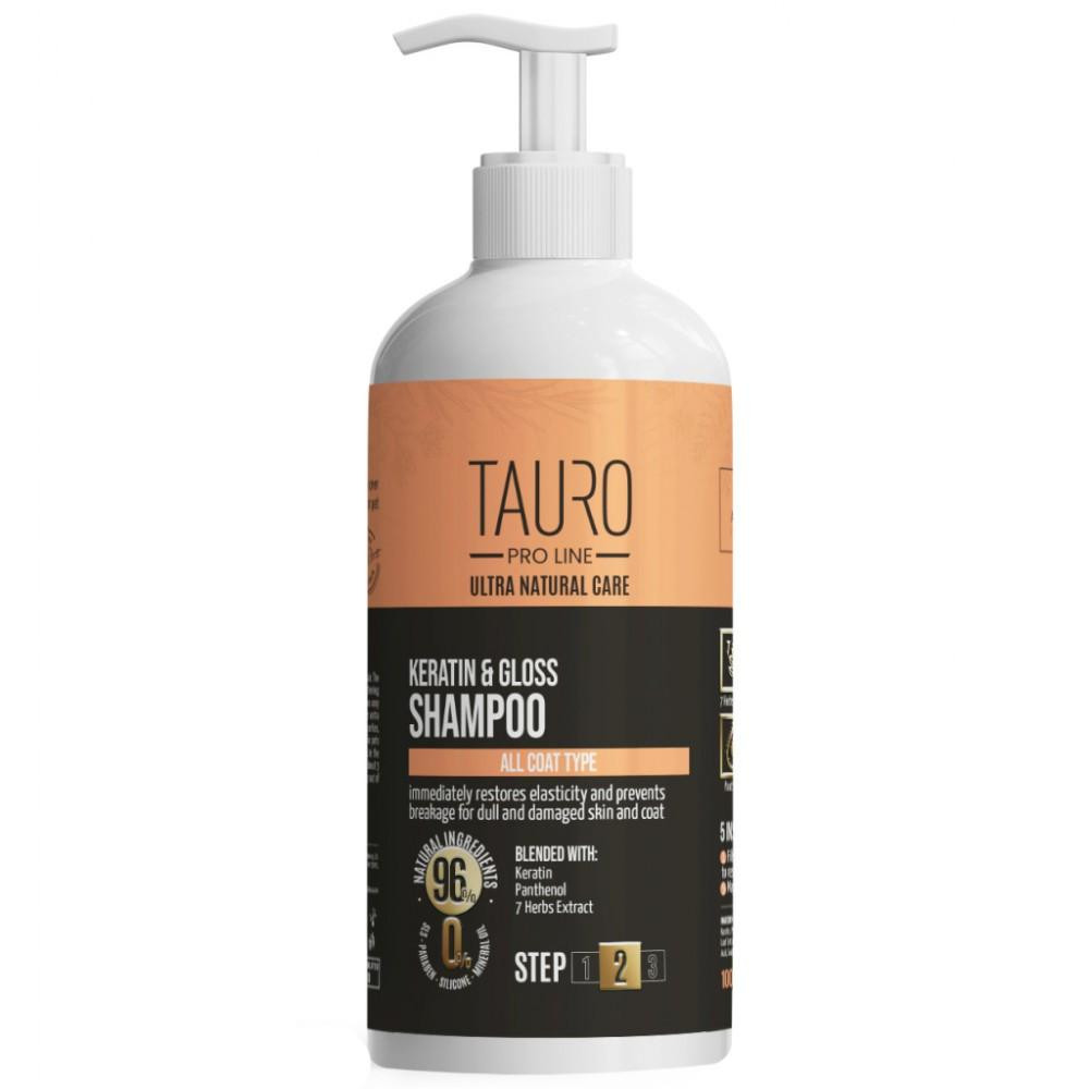 Tauro Pro Line Шампунь для тварин  Ultra Natural Care Keratin & Gloss 1000 мл (TPL63607) - зображення 1