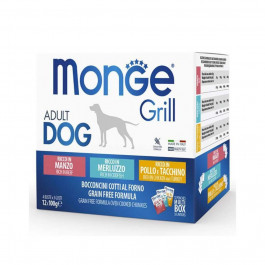 Monge Grill Mix Chicken and Turkey, Beef, Cod Fish 12 шт 100 г (8009470017510)