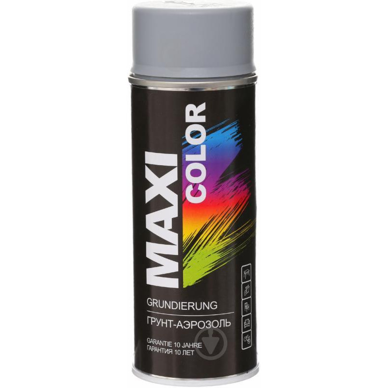 MAXI color Грунт акриловый аэрозольный серый 400 мл - зображення 1