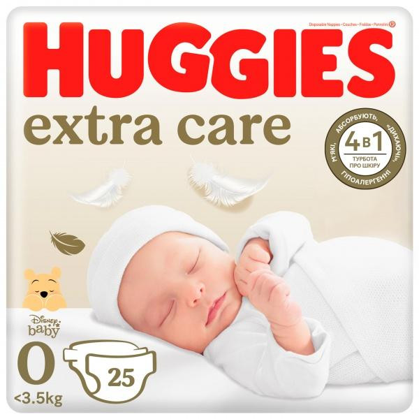 Huggies Extra Care 0, 25 шт - зображення 1