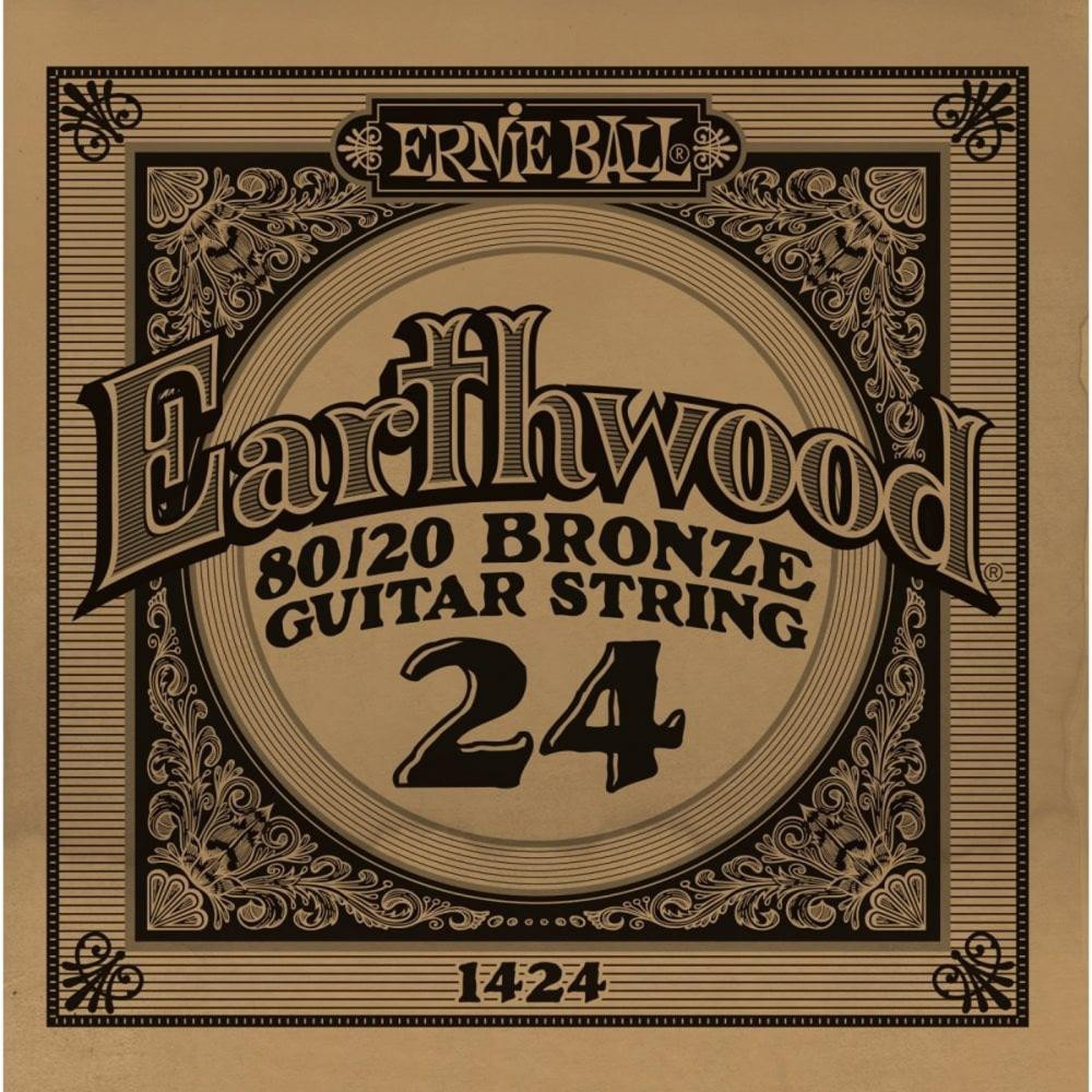 Ernie Ball Струна 1424 Earthwood 80/20 Bronze Acoustic Guitar Strings .024 - зображення 1