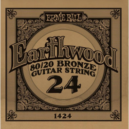 Ernie Ball Струна 1424 Earthwood 80/20 Bronze Acoustic Guitar Strings .024