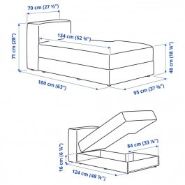   IKEA JATTEBO Модуль для шезлонга правий (494.853.07)