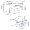 IKEA JATTEBO Модуль 2,5 місний лівий/тонеруд сірий (394.713.58) - зображення 2