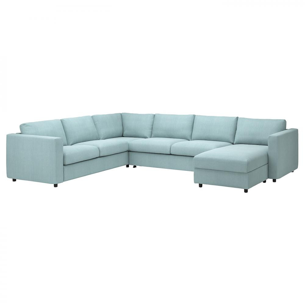 IKEA VIMLE Чохол на кутовий диван/шезлонг 5 градусів, Saxemara світло-блакитний (793.997.18) - зображення 1