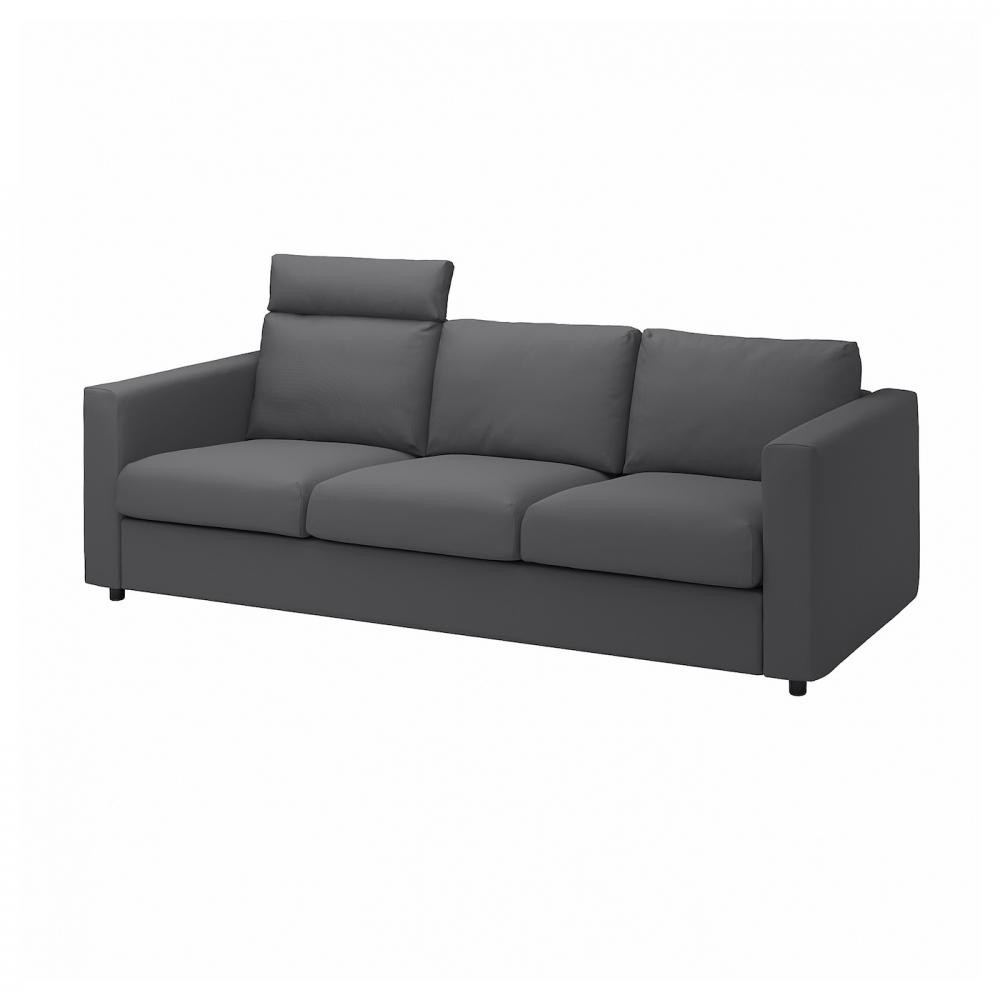 IKEA VIMLE Чохол на 3-х місний диван з підголівником/Халларп сірий (094.241.51) - зображення 1