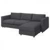 IKEA VIMLE Чохол на 3-місний диван з шезлонгом Hallarp сірий (693.993.42) - зображення 1