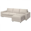 IKEA VIMLE Чохол на 3-місний диван з шезлонгом, з широкими підлокітниками Gunnared/бежевий (594.011.28) - зображення 1