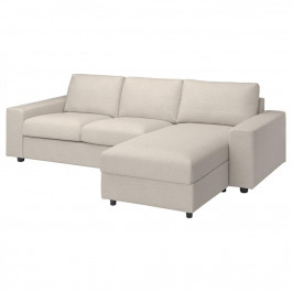 IKEA VIMLE Чохол на 3-місний диван з шезлонгом, з широкими підлокітниками Gunnared/бежевий (294.011.39)