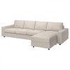 IKEA VIMLE Чохол на 4-місний диван з шезлонгом, з широкими підлокітниками/Гуннаред бежевий (494.241.68) - зображення 1