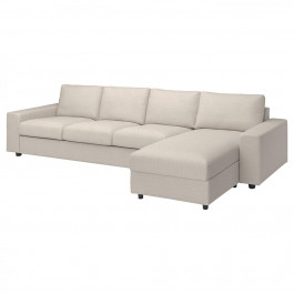 IKEA VIMLE Чохол на 4-місний диван з шезлонгом, з широкими підлокітниками/Гуннаред бежевий (494.241.68)