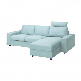 IKEA VIMLE Чохол на 3-місний диван з шезлонгом, з широкими підлокітниками і підголівником/Saxemara світло