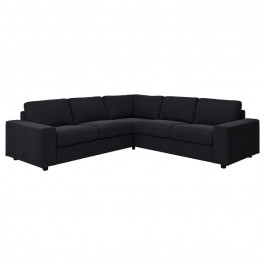 IKEA VIMLE Чохол на кутовий диван 4-місний з широкими підлокітниками/Saxemara чорно-синій (994.242.22)