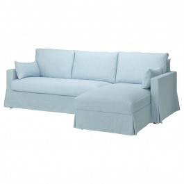 IKEA HYLTARP Чохол на 3-місний диван з шезлонгом, правий, Kilanda ніжно-блакитний (005.473.40)