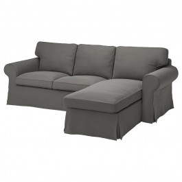 IKEA EKTORP Чохол на 3-місний диван з шезлонгом Хакебо темно-сірий (105.657.29)