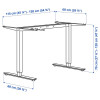 IKEA TROTTEN Основа стільниці для сидіння/стояння, біла, 120/160 см (405.073.42) - зображення 7
