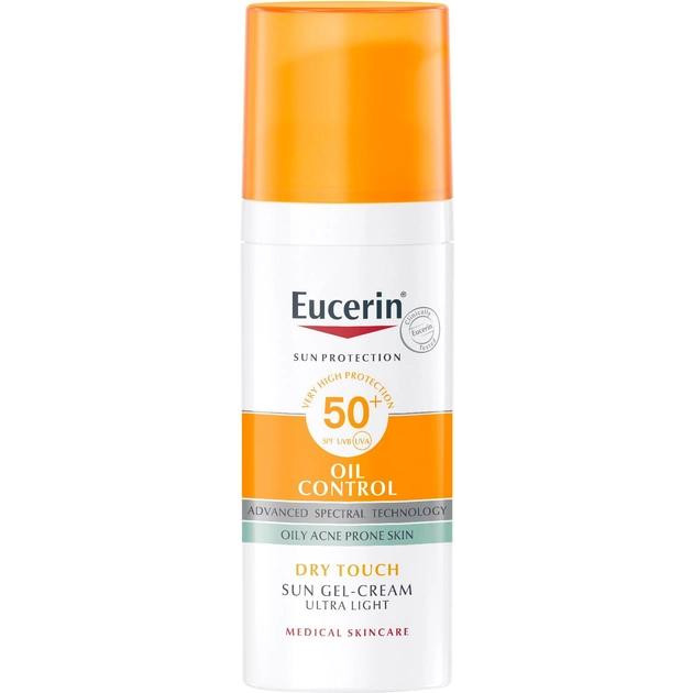 Eucerin Солнцезащитный гель-крем для лица  Oil Control с матирующим эффектом SPF 50 50 мл (4005800119507) - зображення 1