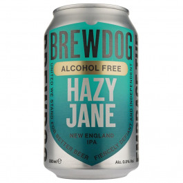   BrewDog Пиво безалкогольне  Hazy AF, світле, відфільтроване, ж/б, 0,5%, 0,33 л (5056025434257)