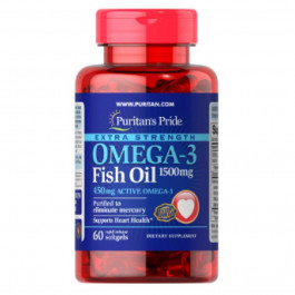 Puritan's Pride Omega-3 Fish Oil Extra Strength 1500 mg (450 mg Active Omega-3) 60 Softgels