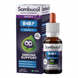 Sambucol Самбукол краплі для імунітету Чорна бузина + Вітамін С для дітей від 6 місяців  (Baby Drops) 20 мл