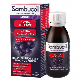 Sambucol Самбукол сироп для імунітету Чорна бузина + Вітаміни + Мінерали від 12 років  (Extra Defence) 120 мл