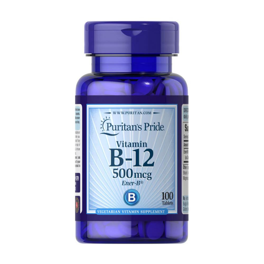 Puritan's Pride Vitamin B-12 500 mcg 100 tabs - зображення 1