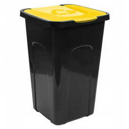 Keeeper Контейнер для сміття з кришкою 365x370x555 мм чорний/жовтий 50 л (4052396036008)
