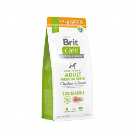 Brit Care Sustainable Adult Medium Breed Chicken & Insect 12+2 кг (172660)