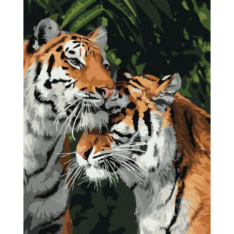 Ідейка Картина за номерами  "Тигрине кохання" 40х50 см KHO4301 - зображення 1
