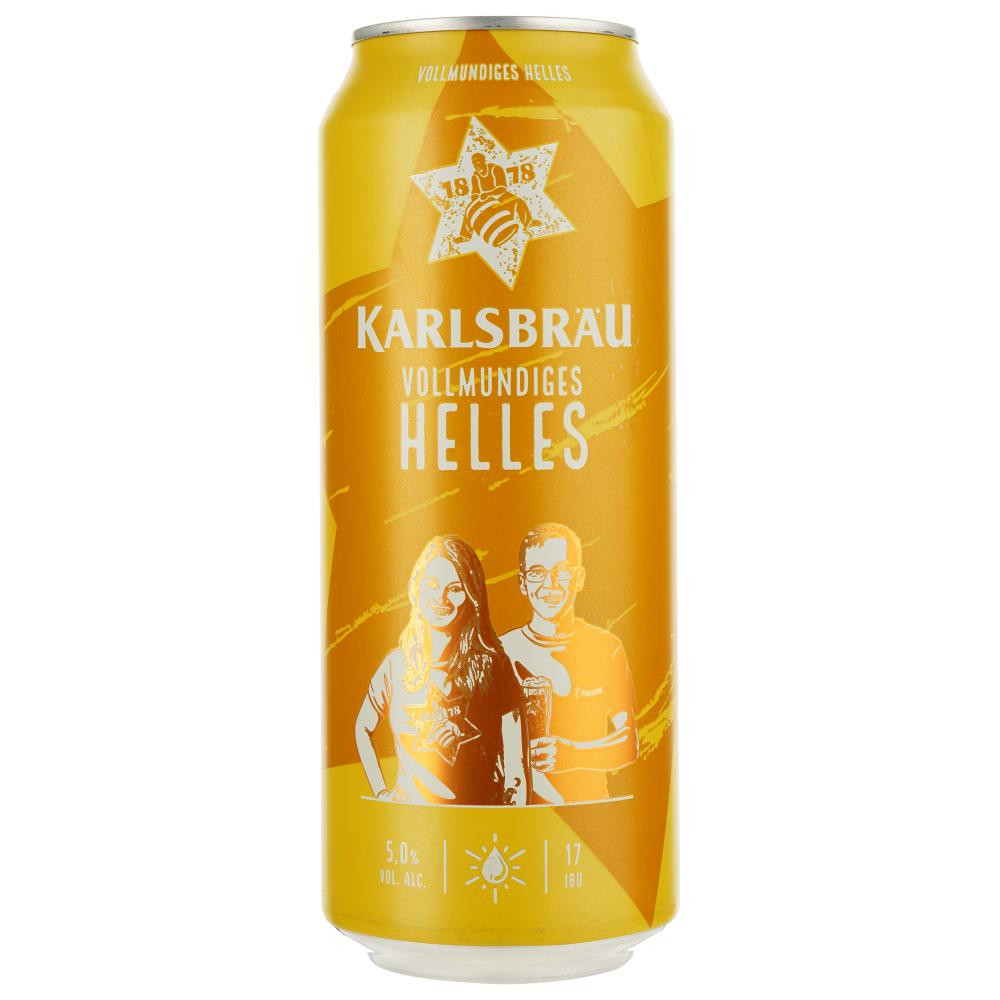 Karlsbrau Пиво  Helles світле 5% 0.5 л з/б (4002631026714) - зображення 1