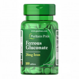 Puritan's Pride Ferrous Gluconate (28 mg Iron ) - 100 Tablets