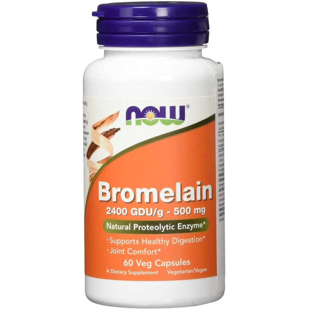 Now Бромелайн, Bromelain, Foods, 500 мг, 60 капсул - зображення 1