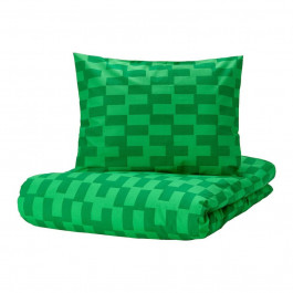 IKEA BLASKATA Підодіяльник і наволочка, зелений/візерунок, 150х200/50х60 см (105.694.97)