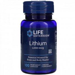 Life Extension БАД Літій, Lithium,  1000 мкг, 100 капсул