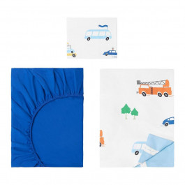 IKEA BERGFINK Комплект постільної білизни з сумкою автомобіль/вулиця полуторний дитячий (805.775.97)