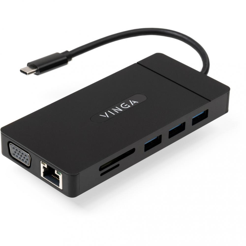 Vinga USB-C 3.1 to VGA+HDMI+RJ45+3xUSB3.0+USB2.0+SD/TF+PD+Audio (VHYC10) - зображення 1