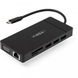Vinga USB-C 3.1 to VGA+HDMI+RJ45+3xUSB3.0+USB2.0+SD/TF+PD+Audio (VHYC10)